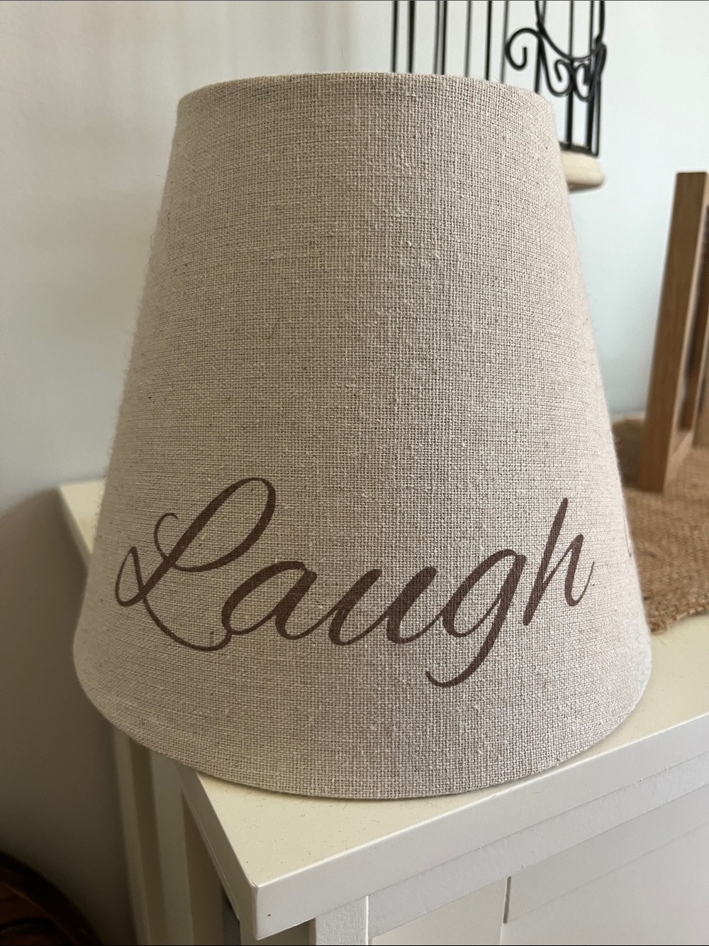 Laugh Script Beige Lamp Shade